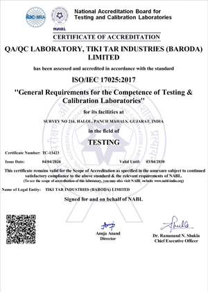 ISO/IEC 17025:2017NABL Certificate